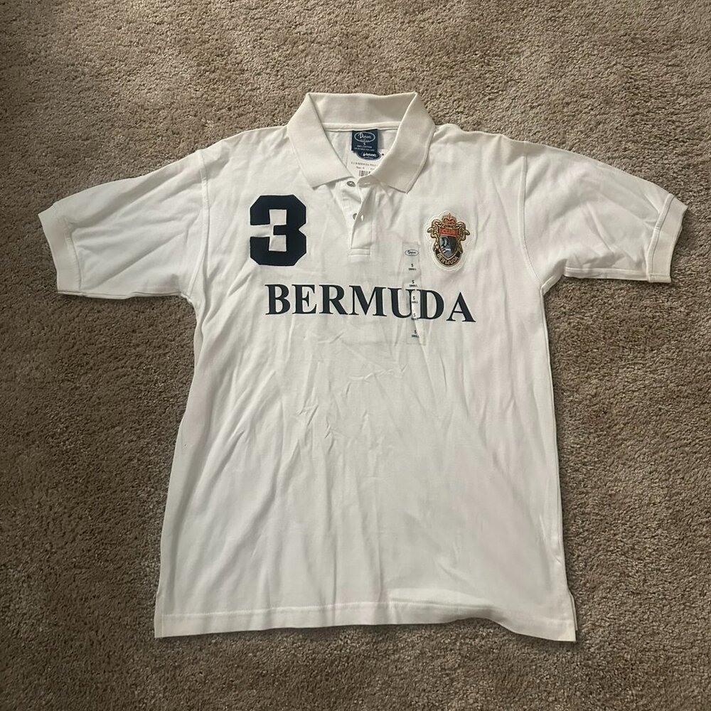 Davison's of Bermuda Polo T-Shirt (White) Size S